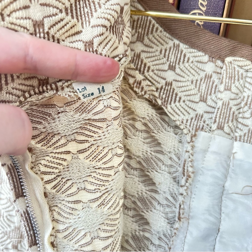 Vintage Cream & Tan Belted Sweater Dress - Picture 13 of 14